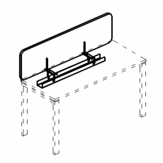 Экран настольный фронтальный тканевый с кабель-каналом для стола 140 139.6x39.6x3.6  A4