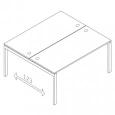 Бенч-система на 2 места TREND METAL 120x123