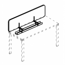 Экран настольный фронтальный тканевый с кабель-каналом для стола 120 119.6x39.6x3.6  A4