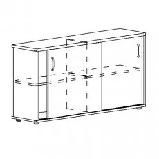Шкаф-купе низкий для 2-х столов 70 144.4x36.4x75.6 Albero