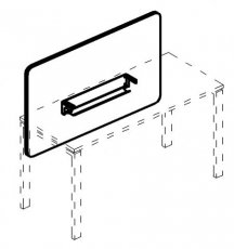 Экран для стола A4 160 настольный фронтальный тканевый с кабель-каналом