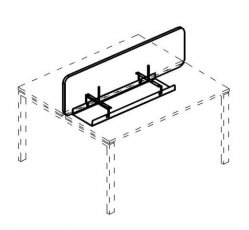 Экран тканевый с мягким наполнителем с кабель-каналом для стола A4 140