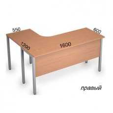 Стол на металлических опорах, экран ЛДСП 2МД.132(лев),  СТИЛЬ