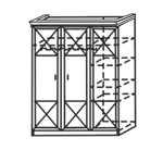 Шкаф трехдверный для одежды и белья