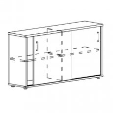 Шкаф-купе низкий для 2-х столов 80 164.4x36.4x75.6 A4