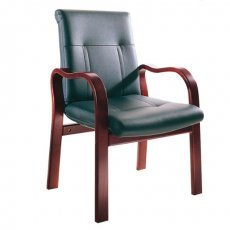 Кресло офисное 165 Рецикл. кожа/махагон