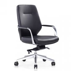 Кресло для руководителя RIVA (низкая спинка) натуральная кожа чёрная