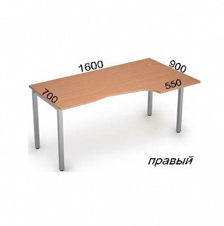 Стол на металлических опорах без экрана 2М.120(лев) СТИЛЬ
