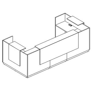 Стойка ресепшн П-образная (полки высокие) А4 9884 110991