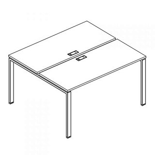 Рабочая станция на металлокаркасе A4.UNO (2x120) 120x124