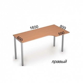 Стол на металлических опорах без экрана 2М.146(прав) СТИЛЬ