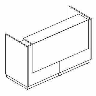 Стойка ресепшн прямая (полка высокая) А4 9832-2