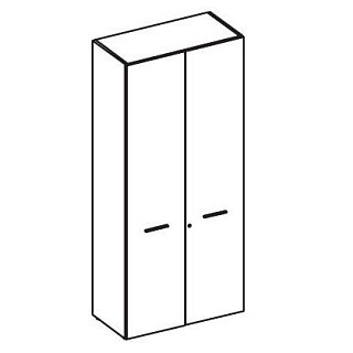 Шкаф высокий широкий с деревянными дверьми Element