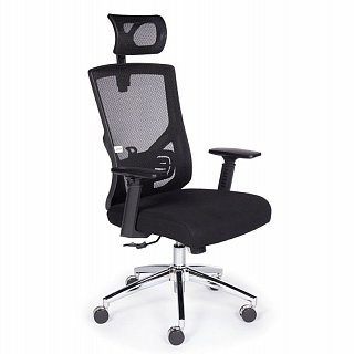 Кресло офисное Norden Гарда SL черный пластик  черная сетка  черная сидушка