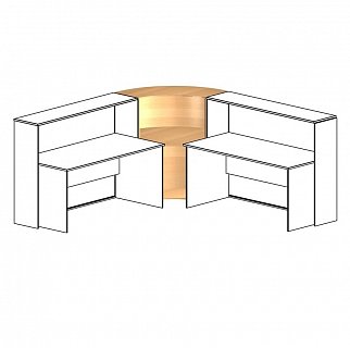 Угловой элемент промежуточный для столов глубиной 75см Комфорт