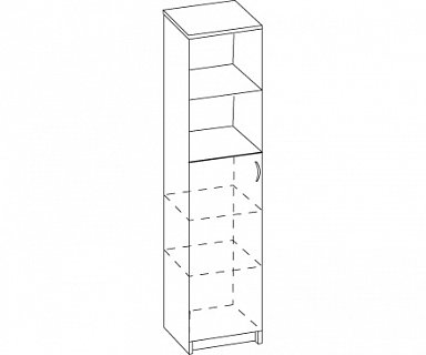 Стеллаж В-838 с дверью ЛДСП В-863 Авантаж