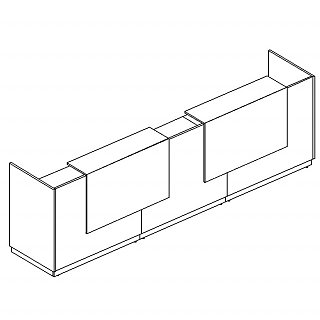 Стойка ресепшн прямая (полка высокая) А4 9836-3