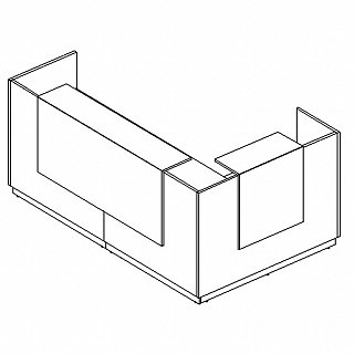 Стойка ресепшн угловая левая (полки высокие) А4 9872