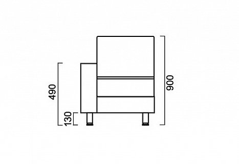 Одноместная секция Лилу с левым подлокотником
