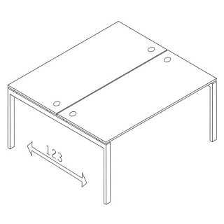 Бенч-система на 2 места TREND METAL 140x123