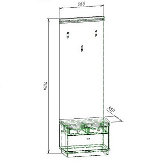 Вешалка с тумбой М 16