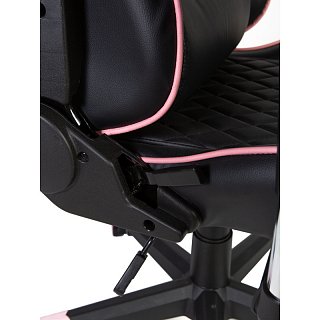 Кресло офисное Lotus GTO черная экокожа фиолетовая окантовка/ пластиковая крестовина