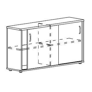 Шкаф-купе низкий для 2-х столов 80 164.4x36.4x75.6 A4