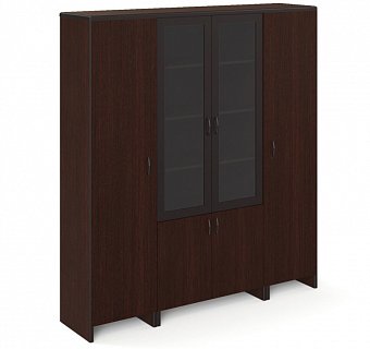 WOOD ШКАФ Д/БУМАГ С ГАРДЕРОБОМ ПАЛИСАНДР СОМБРЕ