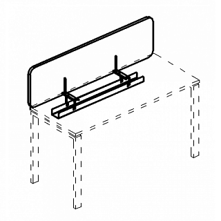 Экран настольный фронтальный тканевый с кабель-каналом для стола 120 119.6x39.6x3.6  A4