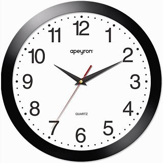 Часы Apeyron PL 1.112, черные, круглые, пластик, плав. xод
