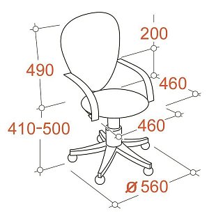 Компьютерное кресло EasyChair 321 PTW офисное сетка оранжевая