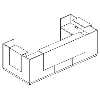 Стойка ресепшн П-образная (полки высокие) А4 9884 76208