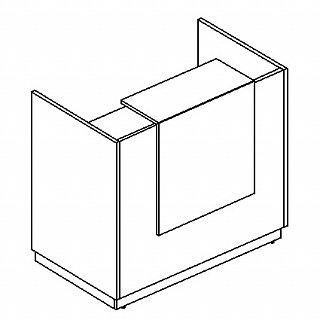 Стойка ресепшн прямая (полка высокая) А4 9836