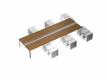Рабочая станция (6х140) с ProSystem на 6-ти опорных тумбах левых-правых (БЕЗ ТУМБ)