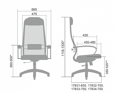 Кресло МЕТТА-5(MPES)/подл.116/осн.004 (Черный)