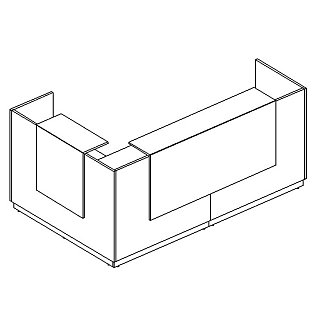 Стойка ресепшн угловая правая (полки высокие) А4 9876