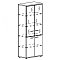Шкаф для документов со стеклянными дверьми в алюминиевой рамке задняя стенка ДСП 78x43.4x193 A4