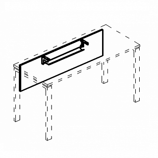 Экран стола 140 с кабель-каналом 125x35x1.8  A4