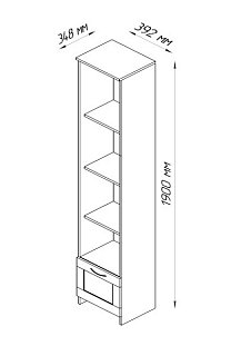 Стеллаж 1 ящик 39x190 СИРИУС