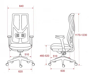 Кресло для сотрудников Viking-11 Sinchrocomfort сетка черная