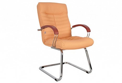 Кресло Orion wood chrome на полозьях низкая спинка