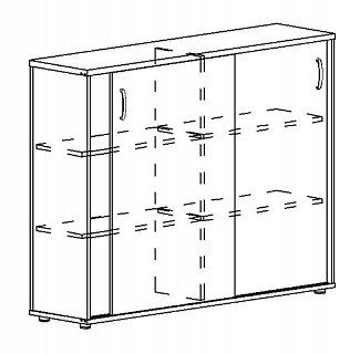 Шкаф-купе средний для 2-х столов 60 124.4x36.4x112.8 A4