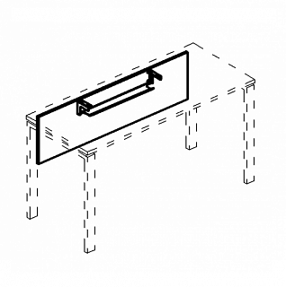 Экран стола 160 с кабель-каналом 145x35x1.8  A4