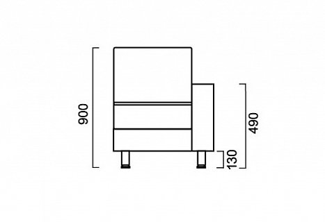 Одноместная секция Лилу с правым подлокотником