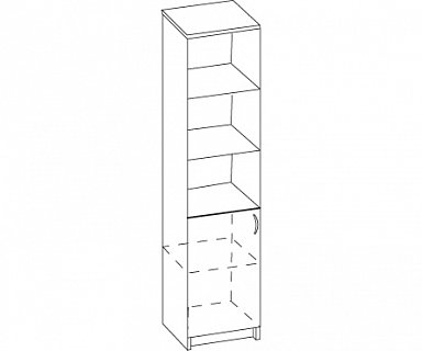 Стеллаж В-838 с дверью ЛДСП В-861 Авантаж