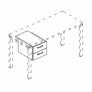 Тумба подвесная 2-ящичная (для стола 70) A4