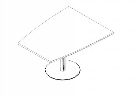 Стол для переговоров боковой модуль на опоре 'блин'