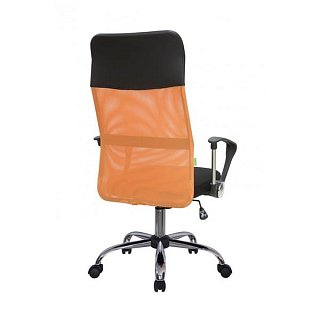 Кресло для персонала Riva 8074 (подголовник — экокожа) сетка оранжевая