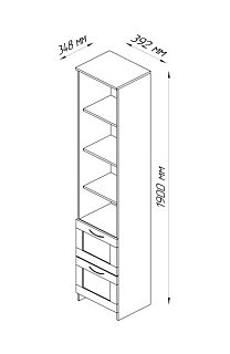 Стеллаж 2 ящика 39x190 СИРИУС