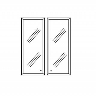 Двери (стекло белое, рама алюминий) T45